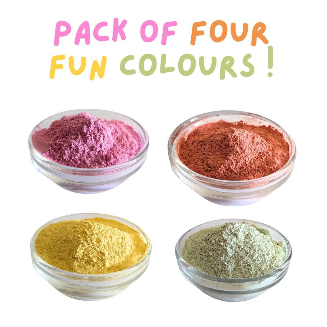 Holi Colours - Natural Gulal | Pack of 4 Colours x 200gm each