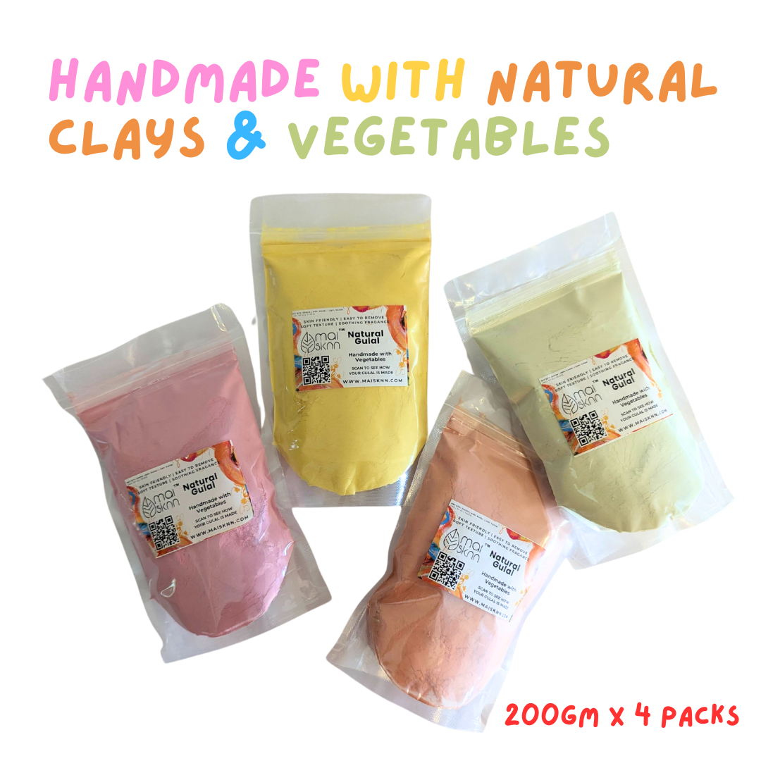 Holi Colours - Natural Gulal | Pack of 4 Colours x 200gm each