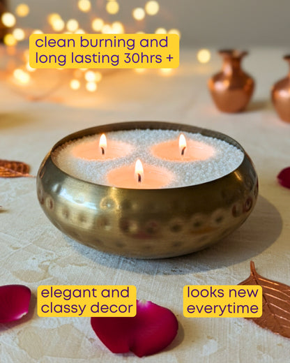 Bronze Hammered Candle